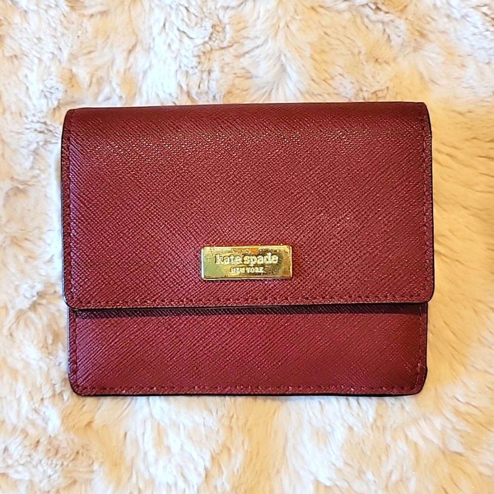 Kate Spade cardholder, dark maroon color